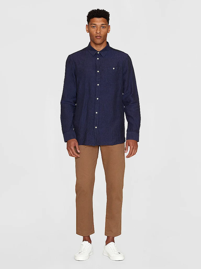 Knowledge Cotton Apparel Linen Shirt Dark Blue XL 2